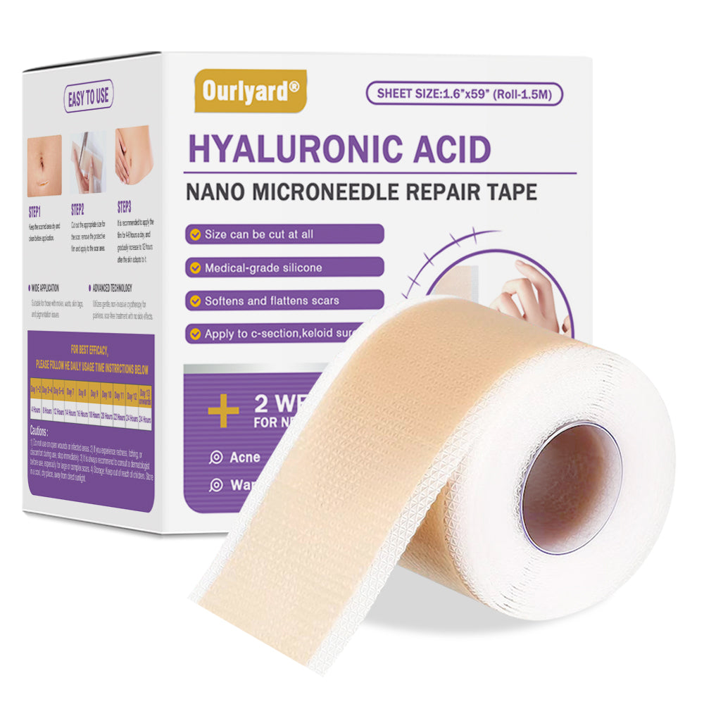 ✅Official Store |Ourlyard® Hyaluronic Acid Nano Microneedle Repair Tape❤️(Treatment of old and new scars, reduction of surgical scars, stretch marks, keloids, acne, burns, warts, dermatomes and varicose veins)