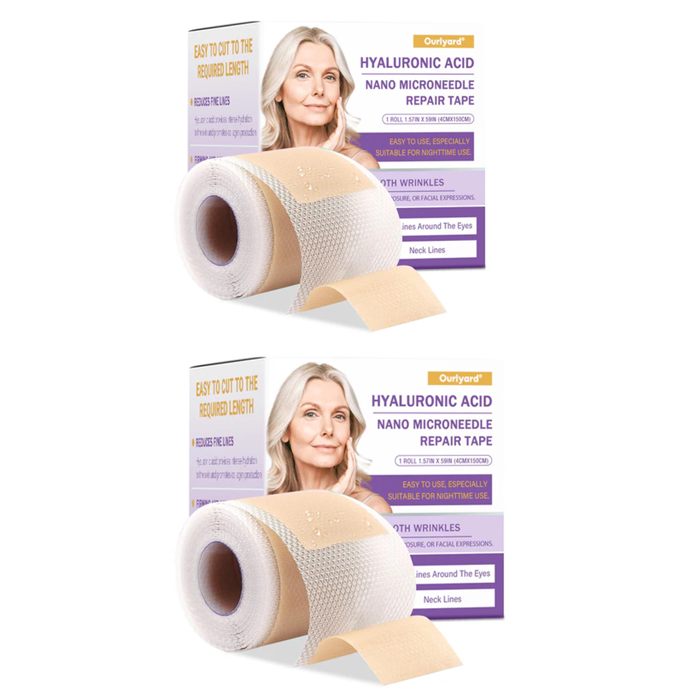 ✅Official Store | Ourlyard® Hyaluronic Acid Nano Microneedle Repair Tape 🧑‍⚕️✴️(Repairs wrinkles, fine lines, skin laxity, etc., suitable for multiple areas such as the face, hands, abdomen, legs – 1.6 inch x 59 inch roll)